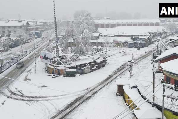 PICS: कश्मीर घाटी में बर्फबारी, हवाई और जमीनी संपर्क टूटा