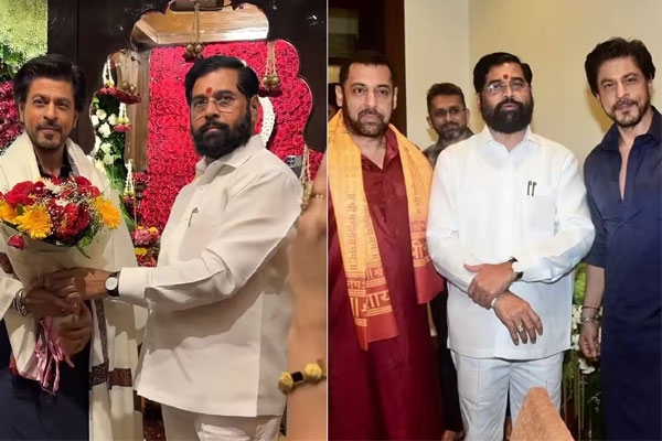 बप्पा के दर्शन पर संग दिखे सलमान और शाहरुख बप्पा के दर्शन पर संग दिखे सलमान और शाहरुख