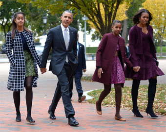 ओबामा ने मिशेल और बेटियों को कहा, शुक्रिया